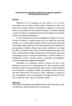Notion de ville moderne