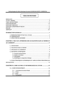 Les formations bauxitiques du secteur de Bangam (Ouest-Cameroun)