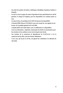 La gestion paysanne de la plaine de San Ouest : enjeux et Perspectives