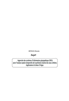 Approche SIG pour l'analyse spatio-temporelle de la pollution marine