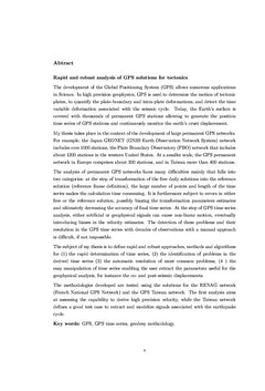 Analyse rapide et robuste des solutions GPS pour la tectonique