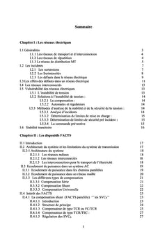 Contrôle des FACTS dans l'interconnexion des réseaux électriques