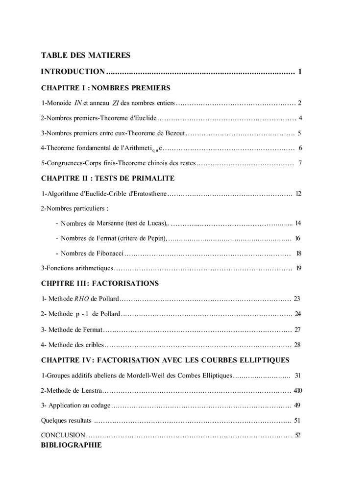 Factorisation des grands nombres