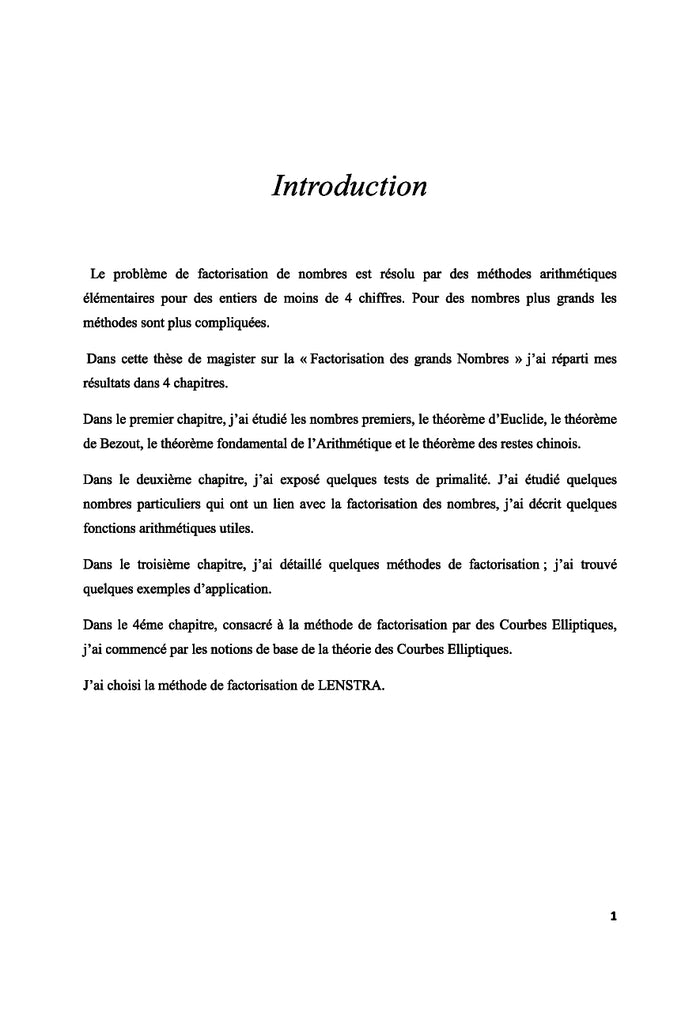 Factorisation des grands nombres