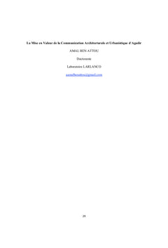 Communication architecturale et urbanistique au Maroc Agadir - Tétouan