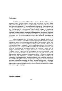 Communication architecturale et urbanistique au Maroc Agadir - Tétouan
