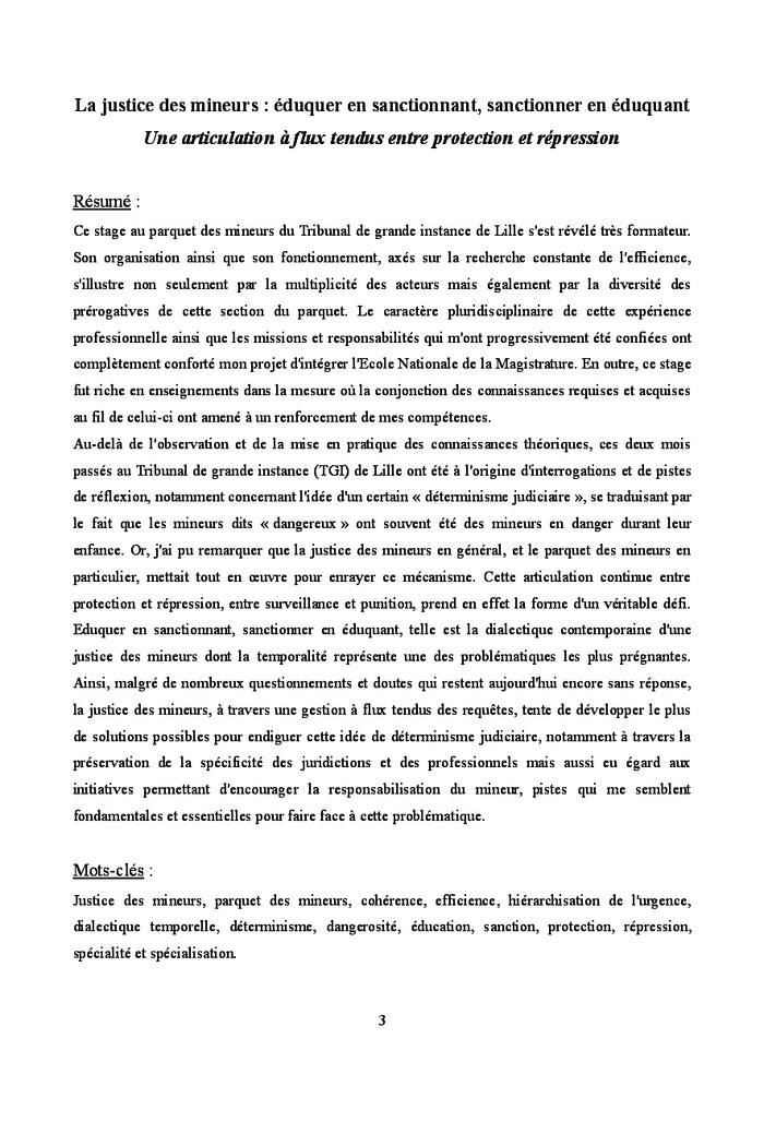 La justice des mineurs: éduquer en sanctionnant, sanctionner en éduquant