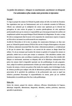La justice des mineurs: éduquer en sanctionnant, sanctionner en éduquant