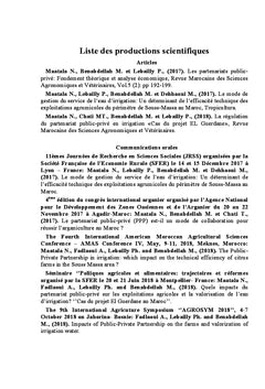 Impact du Partenariat Public-Privé en irrigation