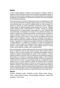 Modélisation des dégradations d'énergie dans l'industrie du ciment