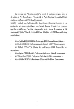 Etude de l'effet des aides didactiques sur l'activité résumante en FLE