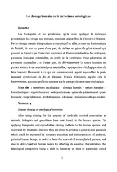 L'ontologie humaine en proie à la biomedecine