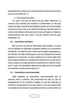 L'infection à Helicobacter pylori