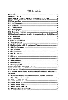Relation fracturation-morphologie et implications hydrogéologiques
