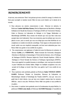 Evaluation des propriétés probiotiques des bactéries lactiques