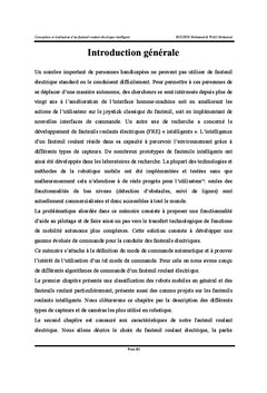 Conception et réalisation d'un fauteuil roulant électrique intelligent