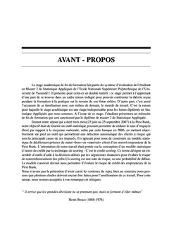 Evaluation statistique du risque de crédit