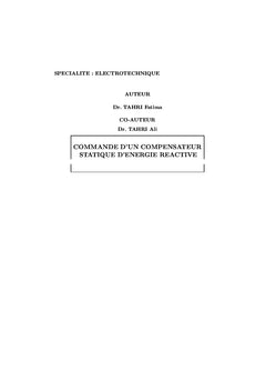Commande d'un compensateur statique d'énergie réactive
