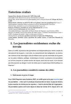 Documenter le conflit syrien dans les rédactions françaises