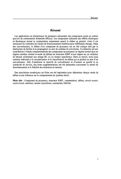 Mode de défauts d'un IGBT et son impact sur un onduleur de tension