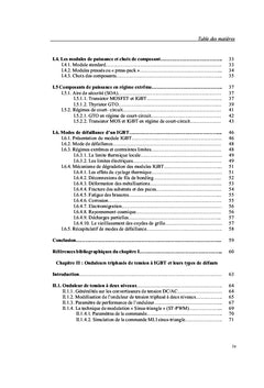 Mode de défauts d'un IGBT et son impact sur un onduleur de tension