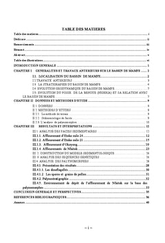 Sédimentologie de faciès-Palynologie