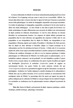 Sédimentologie de faciès-Palynologie