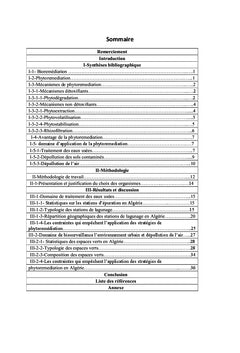 Statistiques sur les stratégies de phytormédiation en Algérie