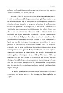 Statistiques sur les stratégies de phytormédiation en Algérie