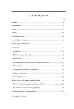 Interaction des cytokines et chémokines au cours du paludisme