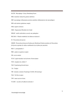 Interaction des cytokines et chémokines au cours du paludisme