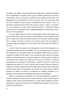 Les droits fondamenteaux dans le contexte de l'environnement