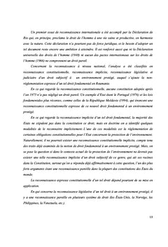 Les droits fondamenteaux dans le contexte de l'environnement
