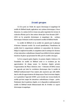 modele de Hubbard etendu: Aspects electronique et magnetique