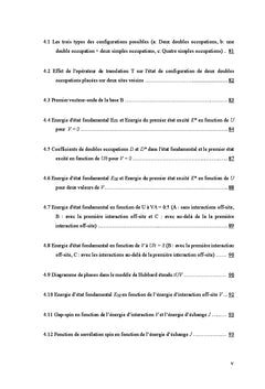 modele de Hubbard etendu: Aspects electronique et magnetique