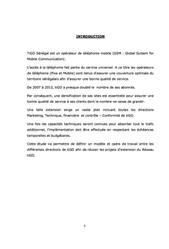 Managements des projets Télécoms : cas de TIGO - SENEGAL