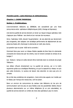 Managements des projets Télécoms : cas de TIGO - SENEGAL