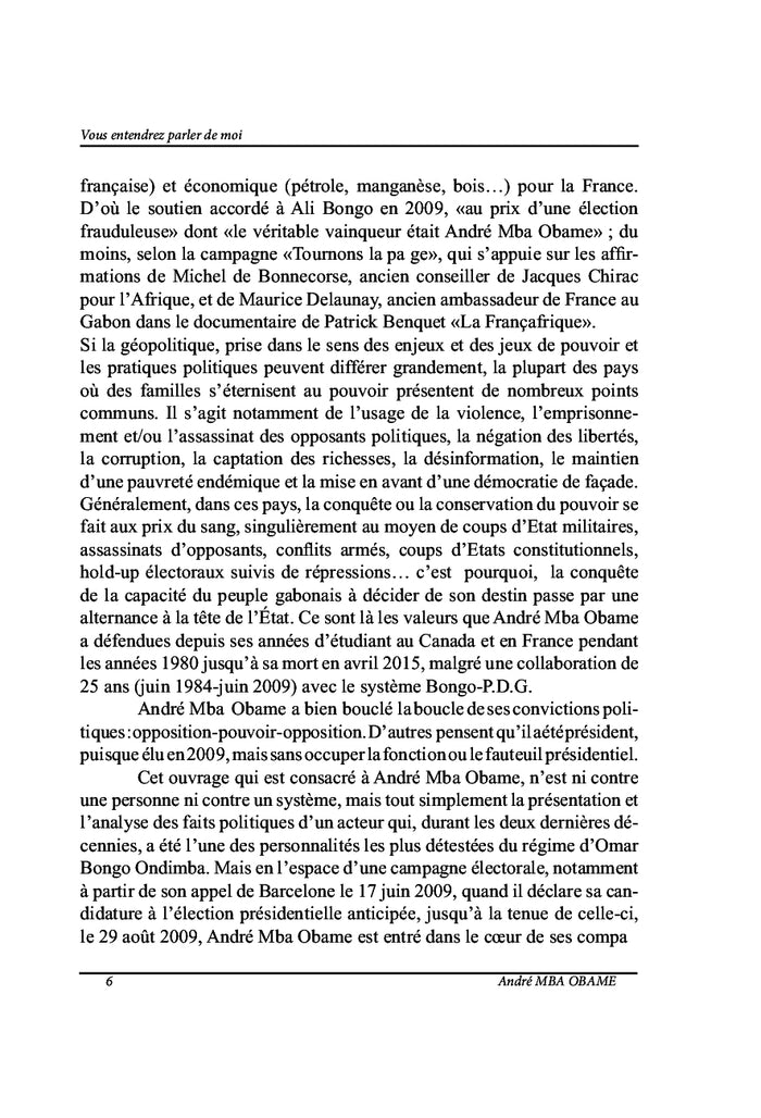 Vous entendrez parler de moi