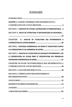 Analyse des déterminants à l'exportation du coton fibre béninois