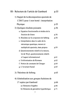 Spectre du Laplacien automorphe et conjecture de Selberg