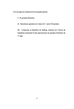 Spectre du Laplacien automorphe et conjecture de Selberg
