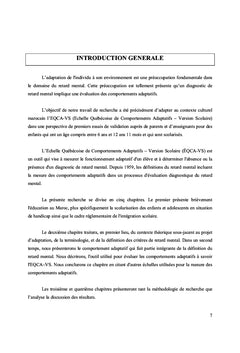 Adapatation de l'Echelle de Comportement Adaptative au Maroc