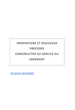 Innovations et nouveaux procédés constructifs au service du logement