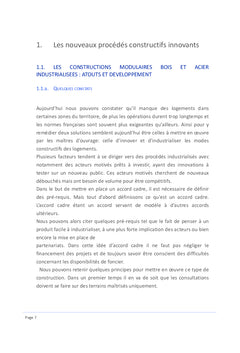 Innovations et nouveaux procédés constructifs au service du logement