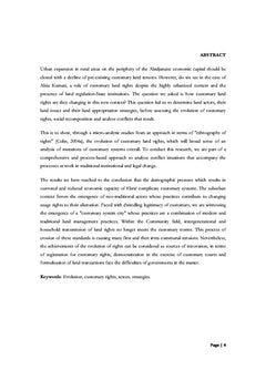 Les systemes fonciers coutumiers face A l'urbanisation