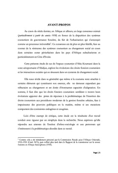 Les systemes fonciers coutumiers face A l'urbanisation