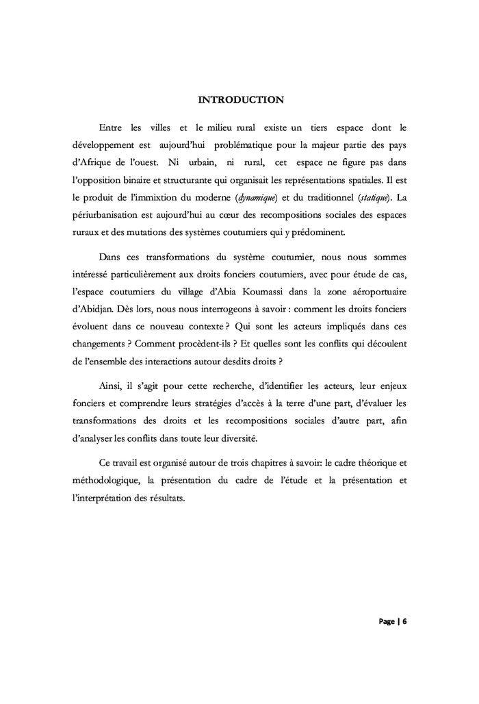 Les systemes fonciers coutumiers face A l'urbanisation