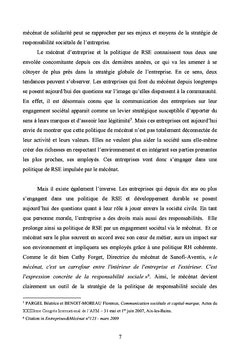 Le Mecenat et la Responsabilite Societales des entreprises (RSe)