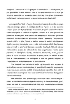 Le Mecenat et la Responsabilite Societales des entreprises (RSe)