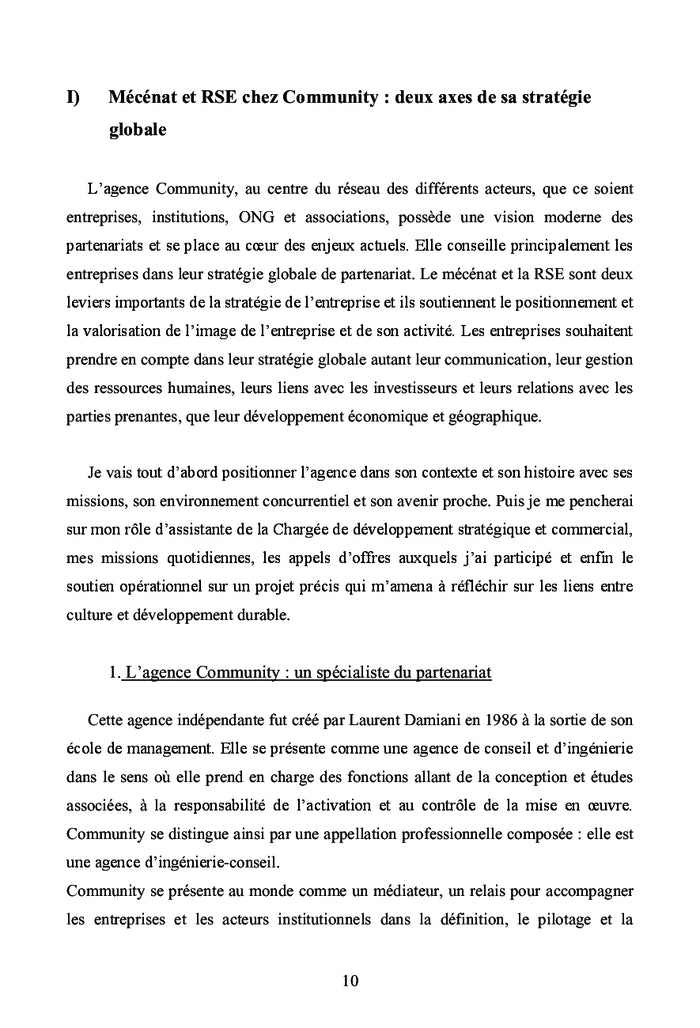 Le Mecenat et la Responsabilite Societales des entreprises (RSe)